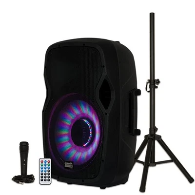 Altavoz LED Bluetooth Acoustic Audio AA15LBS Alimentado 1000W 15" con Micrófono y Soporte Foto 1 de 4
