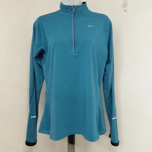 Camisa de correr Nike Element Dri-Fit para mujer talla mediana azul mantente caliente 1/4 cremallera... - Imagen 1 de 14