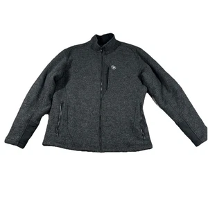 Chaqueta ARIAT Bowdrie para hombre talla L mezcla de lana carbón brezo cremallera completa polar - Imagen 1 de 10