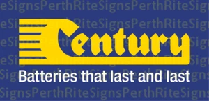 Century Batteries Sticker 80mm length | toolbox, car window, laptop Set of 2 - Picture 1 of 2
