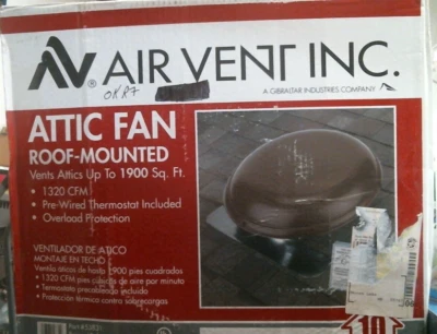 Ventilador de ático Air Vent INC., montado en el techo (RV28BR) FS Foto 1 de 4