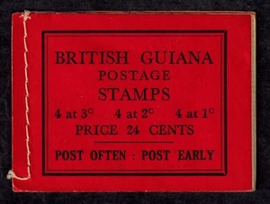 British Guiana 1949 SB 9ac 24C Red Booklet Stitched Left Mint XF CV L75 - Picture 1 of 2