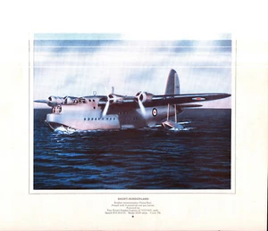 Short-Sunderland Bomber Flying Boat INFO German Military Aviation Art Print - Picture 1 of 2