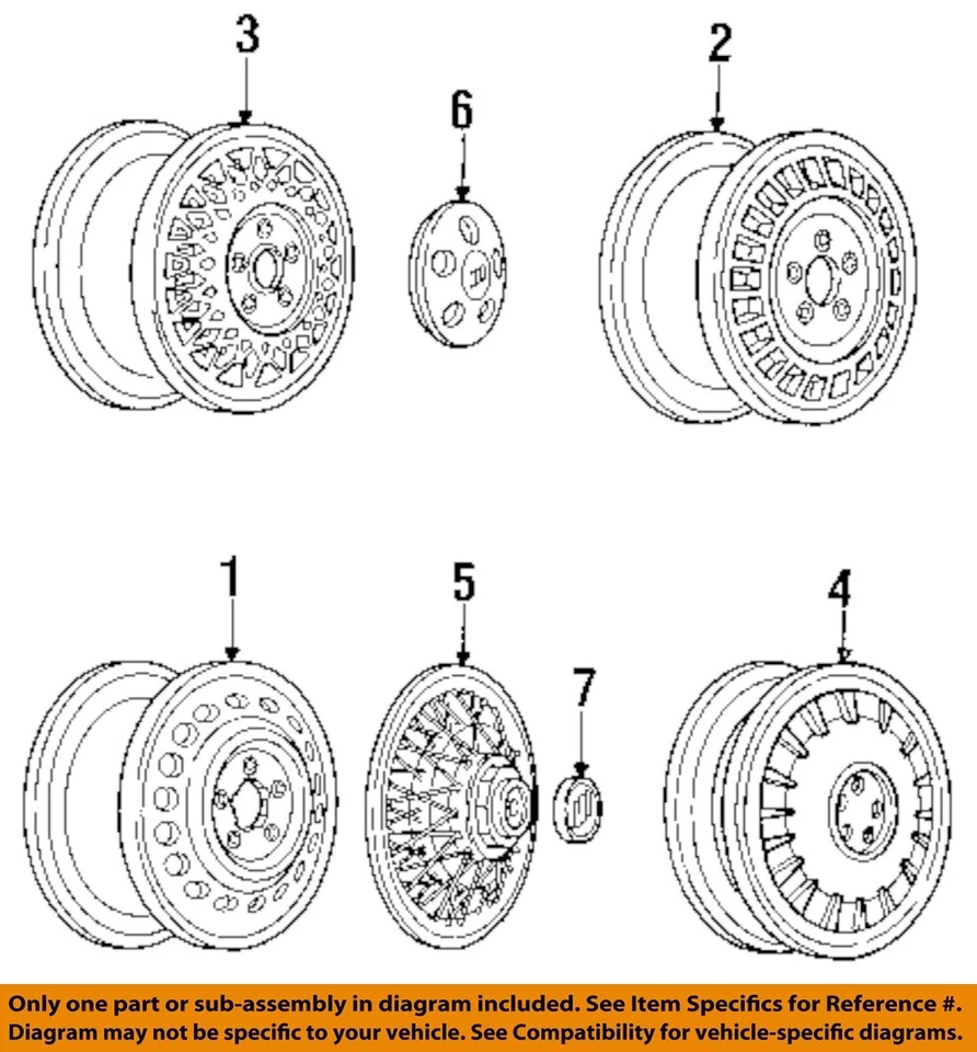 Cubiertas de ruedas GM OEM 91-96 Park Avenue tapacubos 25605038 Foto 1 de 1