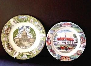 Set 2 VTG George Washington’s Mount Vernon Estate/Gardens & U.S. Capitol Plates - Picture 1 of 9