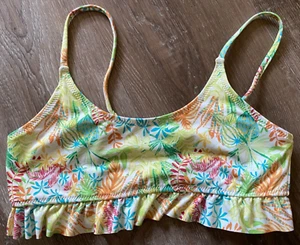 ZARA~Tropical Multicolor Swimwear Bikini Top Lined~Girl's Size 11-12~new~ - Picture 1 of 4