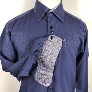 Absolute Rebellion Slim Fit L Men's Long Sleeve Button Front Casual Shirt EUC