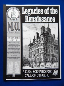 Legados del Renacimiento - Universidad Miskatonic 0318 - Llamada de Cthulhu - Casi nuevo - Imagen 1 de 1