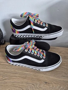 Vans Trainers Size 7 UK Tie Dye Skate Shoes With Pride Laces Unisex - Picture 1 of 9