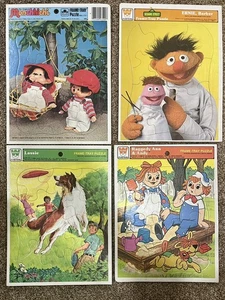 Vintage Whitman Frame Tray Puzzle Lassie Raggedy Ann Sesame Street Monchhichi 4 - Picture 1 of 6