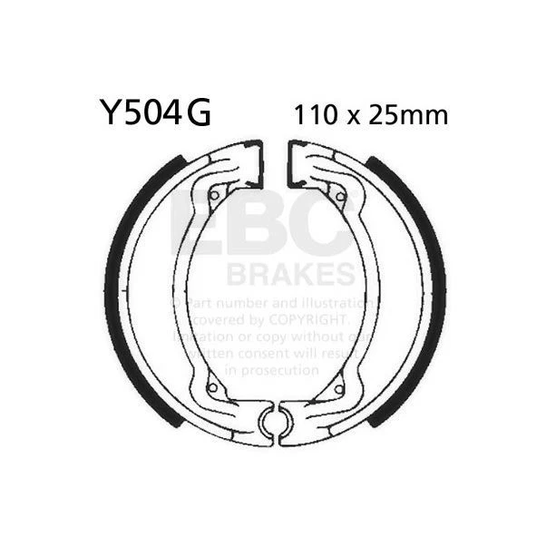 Juego de zapatas de freno ranuradas traseras izquierda EBC para Yamaha TY 80 1977 Foto 1 de 1