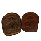 Set Of Bookends Native American Indian Vintage Bronze End Of The Trail War Horse