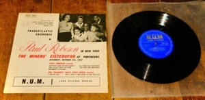PAUL ROBESON NEW YORK MINERS EISTEDDFOD PORTHCAWL TRANSATLANTIC EXCHANGE 10" LP - Picture 1 of 7