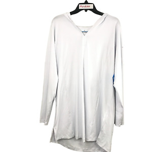 Columbia Womens White Chill River Omni-Shade Hooded Tunic Plus Sz 2X $95 *STAINS