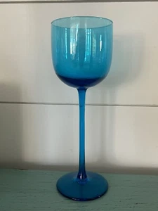 Wine Glass Ultramarine Blue Extra Long Stem MCM Mod Bar Excellent! - Picture 1 of 1