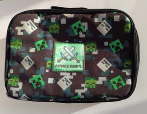 BNWT M&S Minecraft Kids Thinsulate Lunch bag Black-Green Mix - Picture 1 of 6
