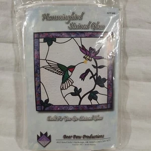 Hummingbird Stained Glass Cute Animal Bird Quilt 35x35" 1997 Vtg - Picture 1 of 24