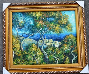 MONET 1884 AT BORDIGHERA PAISAJE REPRODUCCIÓN 24" LONA PINTURA AL ÓLEO REGALO DE ARTE F245 - Imagen 1 de 4