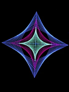 Schwarzlicht 2D Fadendeko XXL"Neon Space" 120x120 Neon Psy Goa Party Stringart - Bild 1 von 4