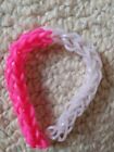 Pink And White Handmade Loom Band Bracelet