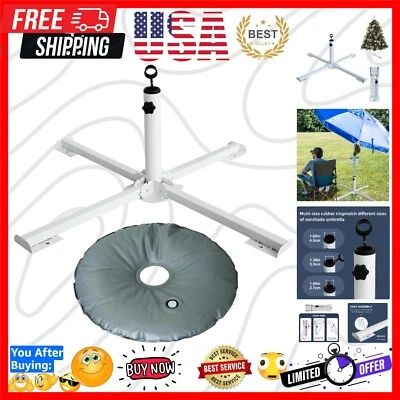 Elegante Soporte para Sombrilla de Playa Plegable con Bolsa de Pesas - Diseño de Hierro Libre de Óxido Foto 1 de 4