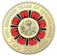 2019 ANZAC 100 Years of Repatriation $2 Two Dollar Coin Aus red and black UNC