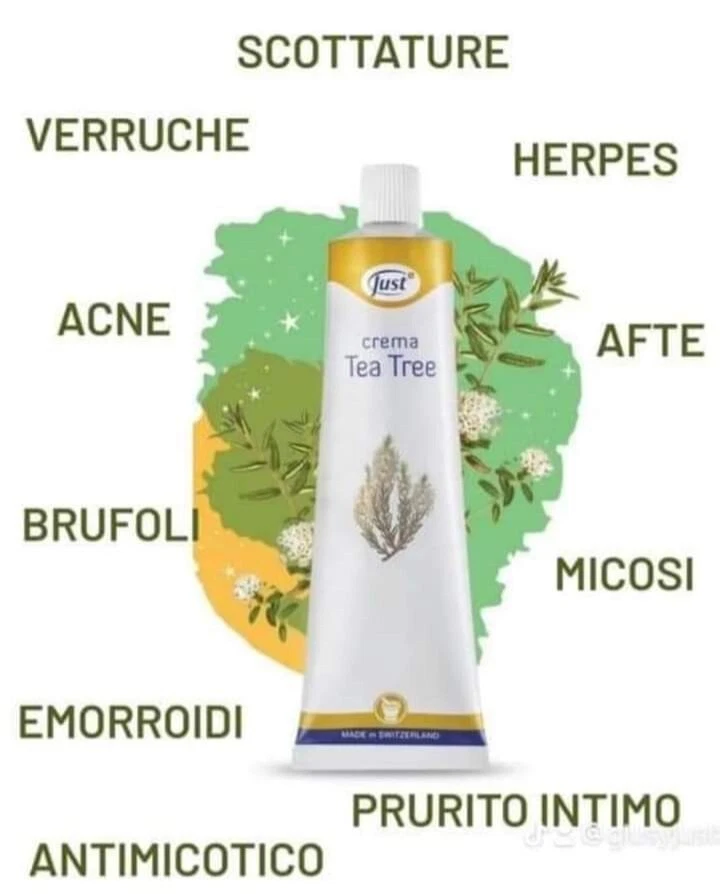 crema tea tree just 100 ml eczema psoriasi acne pelle grassa pronta consegna
