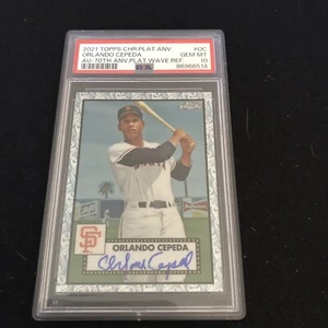 2021 Topps Chrome Platinum Orlando Cepeda Auto 70th Diamond 50/70 PSA 10 - Picture 1 of 2