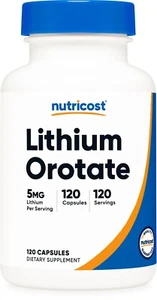 Nutricost Lithium Orotate 5mg, 120 Capsules - Non-GMO, Gluten Free - Picture 1 of 5