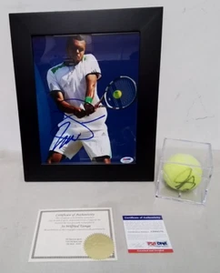 Jo-Wilfried Tsonga Tennis Signed Auto 8x10 PHOTO And BALL PSA/DNA COA - Picture 1 of 8