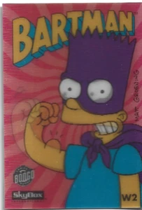 1994 SKYBOX THE SIMPSONS BART SIMPSON BARTMAN WIGGLE #W2 BONGO TRADING CARD - Picture 1 of 5