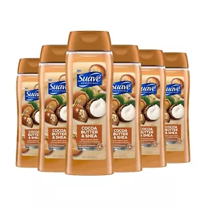 6 Suave Moisturizing Body Wash,Cocoa Butter and Shea,Vitamin E Extract,Hydrating - Picture 1 of 10