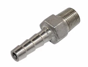 Durable Stainless 8mm Hose Barb Tail 1/4" NPT Male Straight Connector Fitting UK - Picture 1 of 2