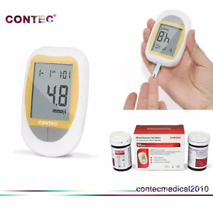 Medidor de glucosa en la sangre Tira de prueba 50pcs Glucómetro Glucose CONTEC - Foto 1 di 8