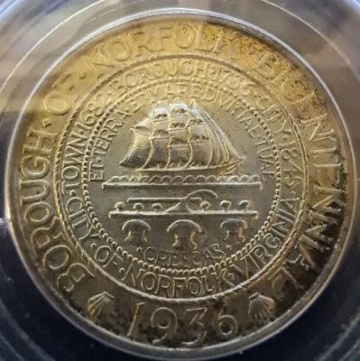 1936 Norfolk Comm Half MS66 PCGS Golden Russett Toning! Eye Popping! 66! - Image 1 of 4