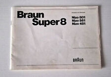 BRAUN Super 8 Nizo 801, 561, 481 Kamera - Gebrauchsanweisung Anleitung Bedienung