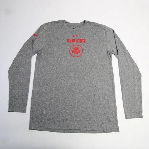 Ohio State Buckeyes Nike Dri-Fit Long Sleeve Shirt Men's Gray/Heather New Cover