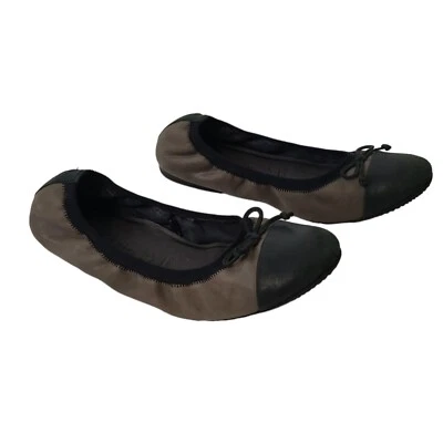 Zapatos planos de ballet Tamaris con puntera con lazo para mujer talla 6 marrón/negro EU37 de EE. UU. Foto 1 de 4