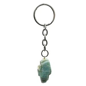 Porta llaves llavero cristal amazonita crudo - Imagen 1 de 7