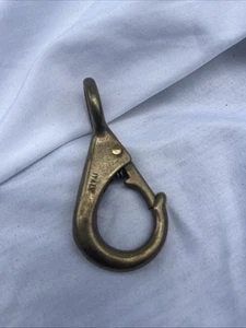 Fast Eye Boat Snap Brass 3-1/8" Italy Vintage #2 Boat Rope Hasp Spring Opening - Picture 1 of 9