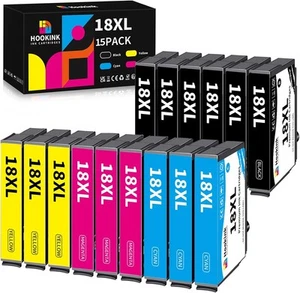 14 kolorowych i czarno-białych wkładów atramentowych do Epson 18 XL - Zdjęcie 1 z 2