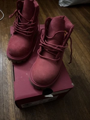 Timberland Hot Pink Nubuck Boots 4.5" Waterpoof Suede Girls Sz 10 A1FN1 EUC CUTE - Image 1 of 4