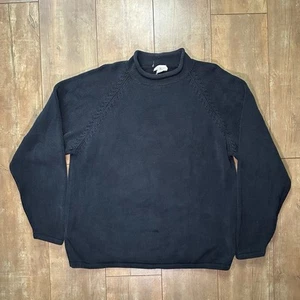 Vintage J Crew Sweater Mens XLT Roll Neck Cotton Oarsman Fisherman Knit 90s - Picture 1 of 5