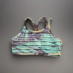 Athleta Girl Swim Bikini Top Palm Tie Dye Size 12 Large - Picture 1 of 3