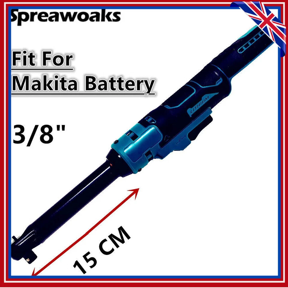 Cordless Extended Ratchet Angle Wrench 3/8" Driver Tools For Makita Battery 18V