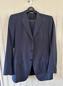 Dolce & Gabbana Men's Suit 3 Button Pinstripe Navy Blue Size 54L  IT : 44 L US