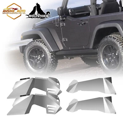 4x Front+Rear Solid Aluminum Inner Fender Liners For Jeep Wrangler JK JKU 07-18 - Image 1 of 4