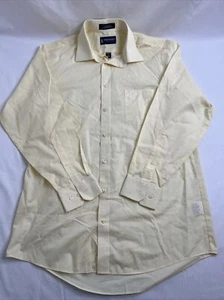 Stafford Essentials classic fit button up yellow shirt size 15.5 (32-33) - Picture 1 of 7