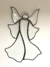 9" Angel Sun Catcher Beveled Clear Glass Hanging Beaded Metal Christmas Heavenly