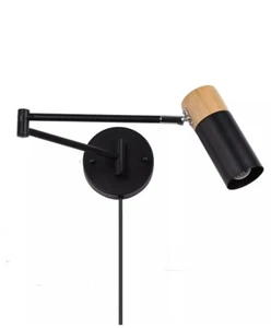 Swing Arm Plug in Wall Sconce Light Lamp Nordic Modern Wall Mount, NOB - Picture 1 of 4